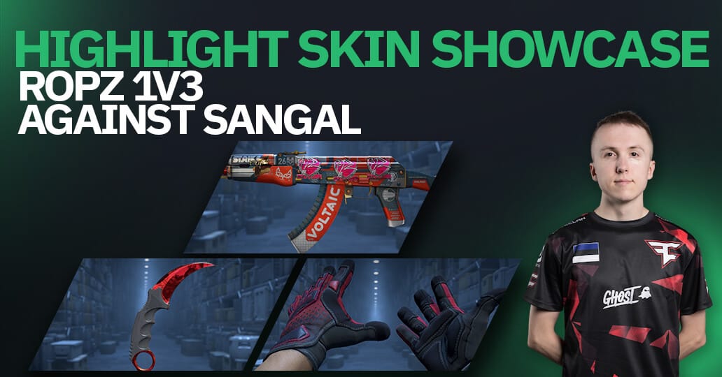 Highlight Skin Showcase: ropz 1v3 against Sangal